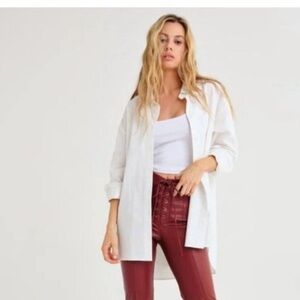 REVOLVE RUMORED Ex-boyfriend shirt collared cotton button down white XS